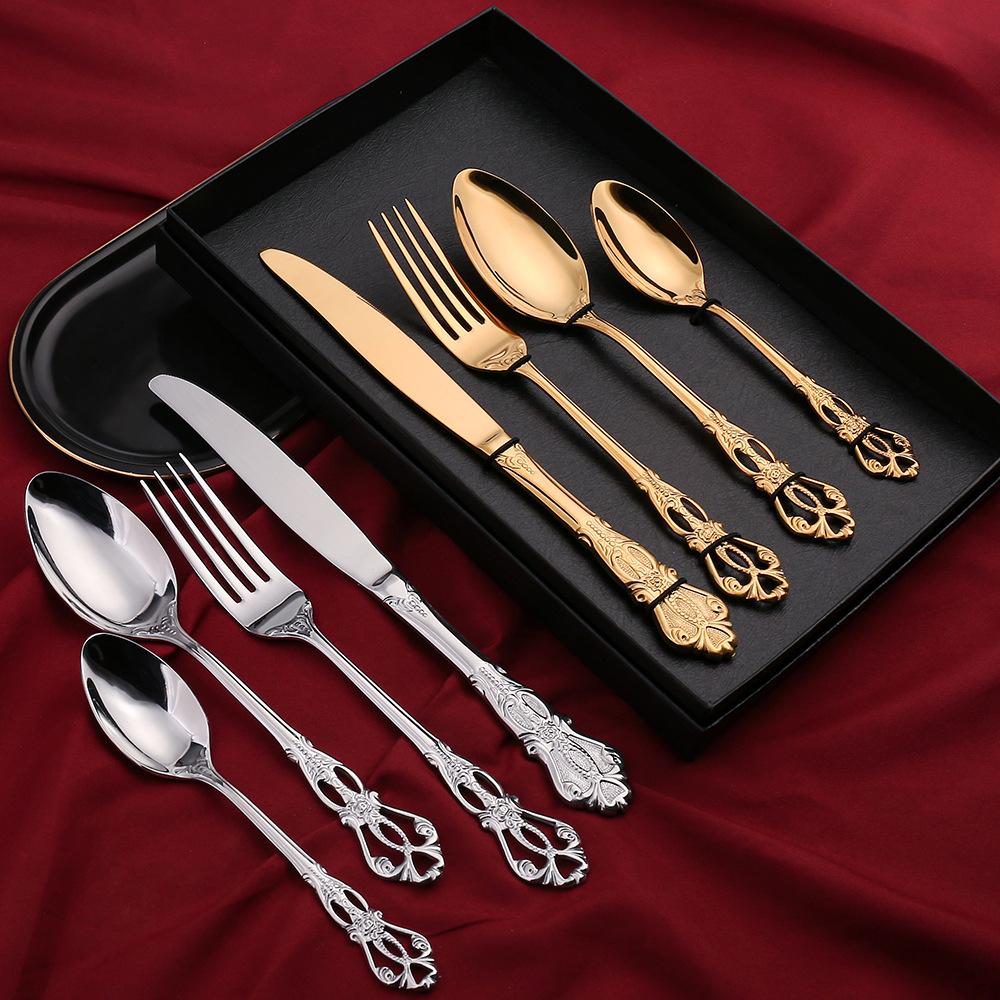 HANYANG Knife & Fork Set 304 Stainless Steel Cutlery Knife, Fork & Spoon Gift Set