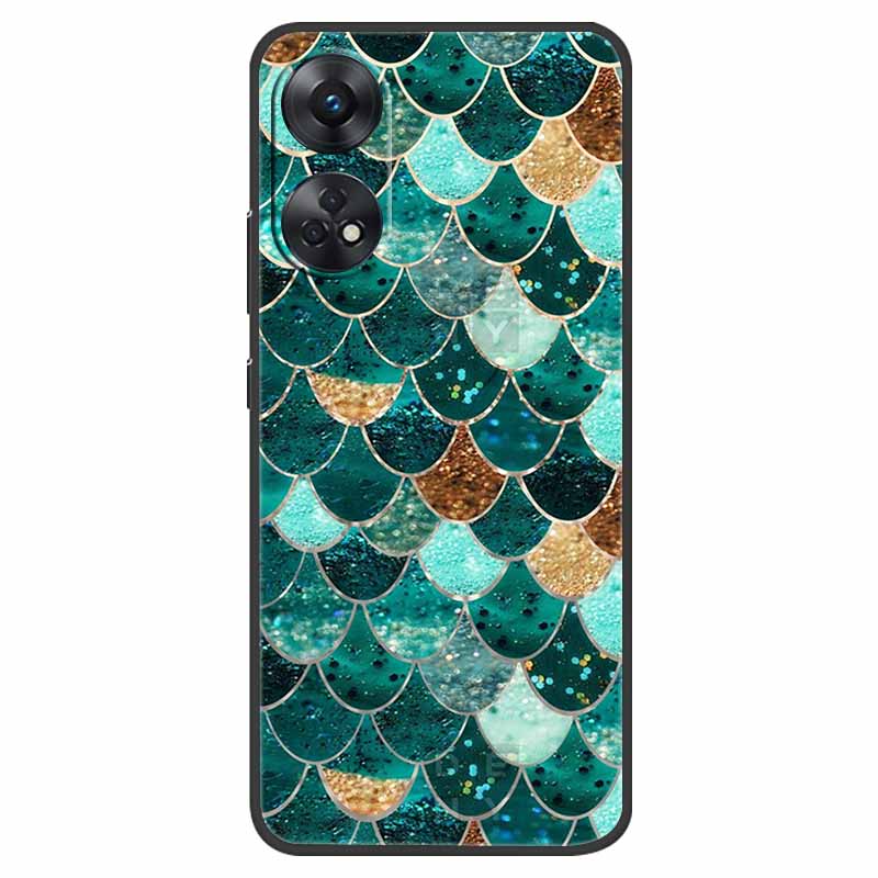 Case For Oppo Reno 8T Cover Black Silicone Soft Phone Back Cases for Oppo Reno8 T 4G Fundas Reno8T CPH2481 6.43" Lovely Fundas