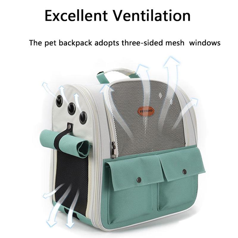 Pet Backpack Portable Cat and Small Dogs Outdoor Carrier Foldable Ventilated Design Large Cat Dog Backpack Carrier Bag
