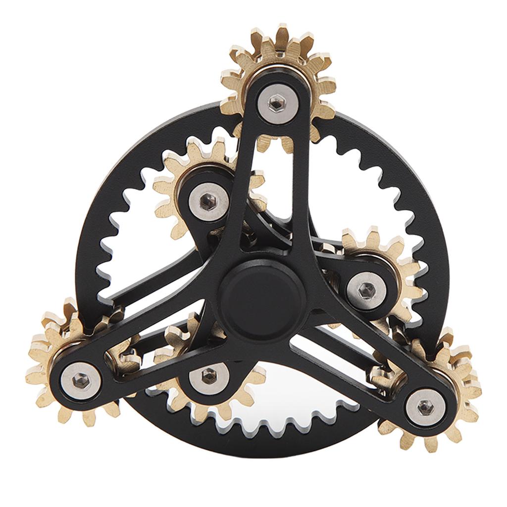 Fingertip Gear Toy 4 Gears Decompression Metal Finger Hand Brass Gear Toy for Stress Relieving