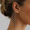 Non Pierced Metal Tassel Ear Hook Earrings 1Pair Without Ear Hole Elegant Fashion Jewelry for Women Work Attire
