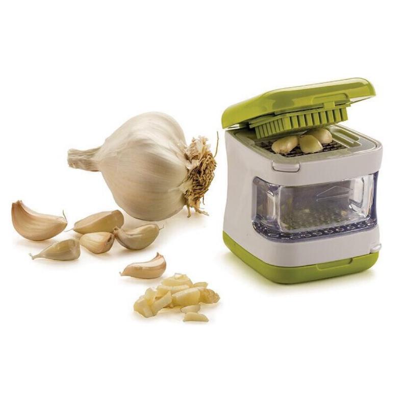 2In1 Mini Garlic Press Chopper Manual Garlic Mincer Slicers Grater With Storage Box Kitchen Fruit Vegetable Toolsols