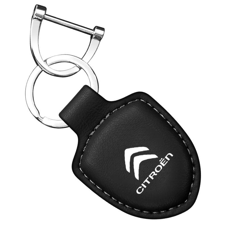ASY1   Para Citroen C4 C3 C2 C1 C5 DS3 Berlingo Xsara Reposacabezas Accesorios Protector de Coche Llavero de Cuero Llavero Colgante Soporte Regalo