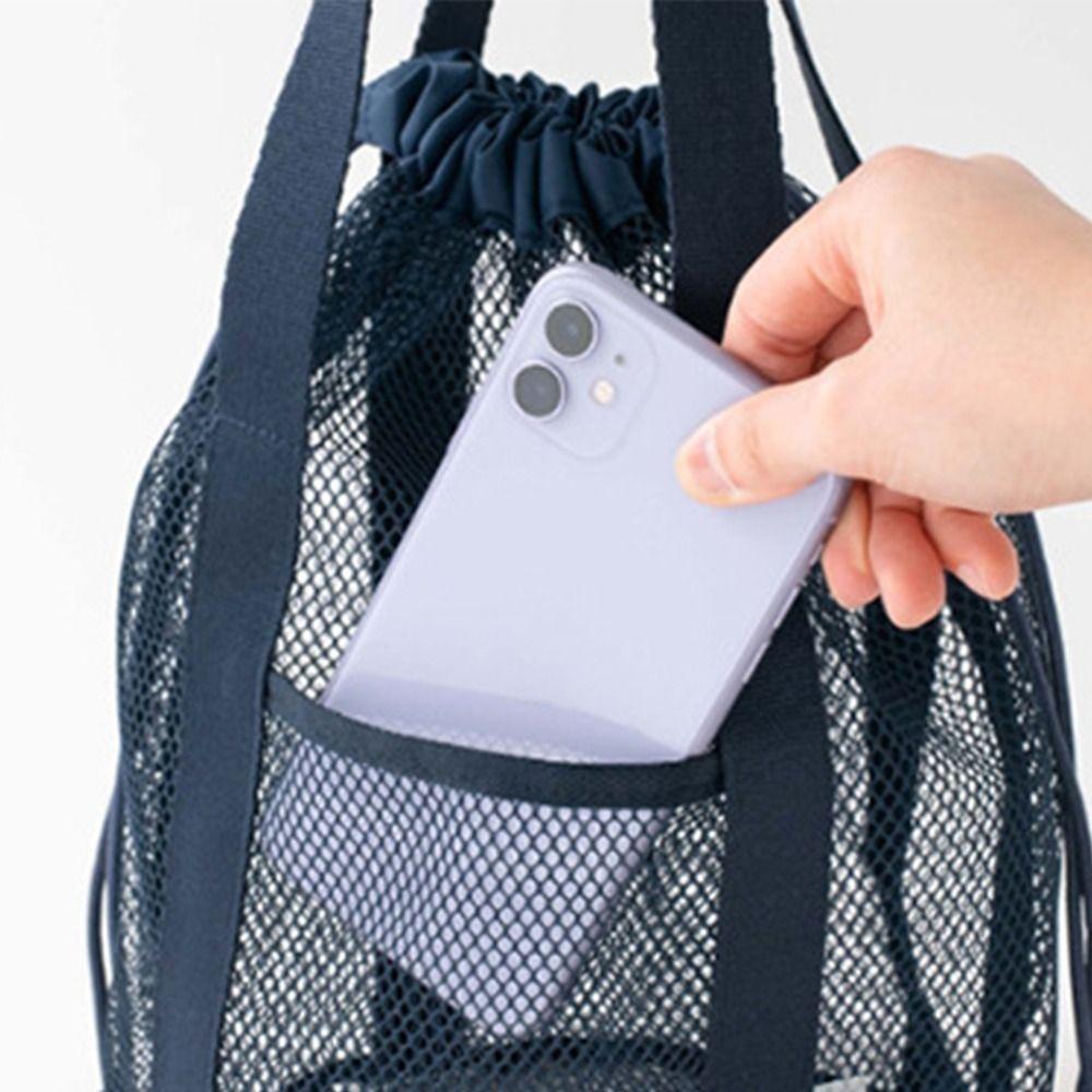 Handbag Mesh Toiletry Bag Drawstring Bag Hanging Shower Organizer  Vacation Beach Bag