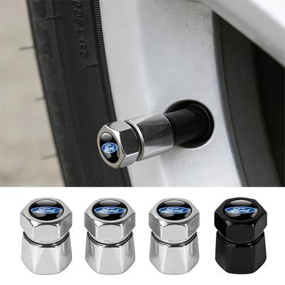 4Pcs 3D Car Aluminum Alloy Wheel Tire Air Valve Dust Cap Accessories For Focus Mk2 MK3 MK7 MK4 Fiesta Ranger Mustang STLine