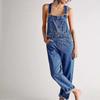 Fashion Denim Overalls for Women Loose Fit Classic Bib Casual Jean Stretchy Denim Overall Jumpsuit Tapered Leg Jean Pants