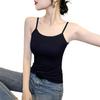Damen Slim-Fit Camisole Spaghettiträger Ärmelloses Tanktop Rundhalsausschnitt Cami Shirts Sommer Basic Unterhemden
