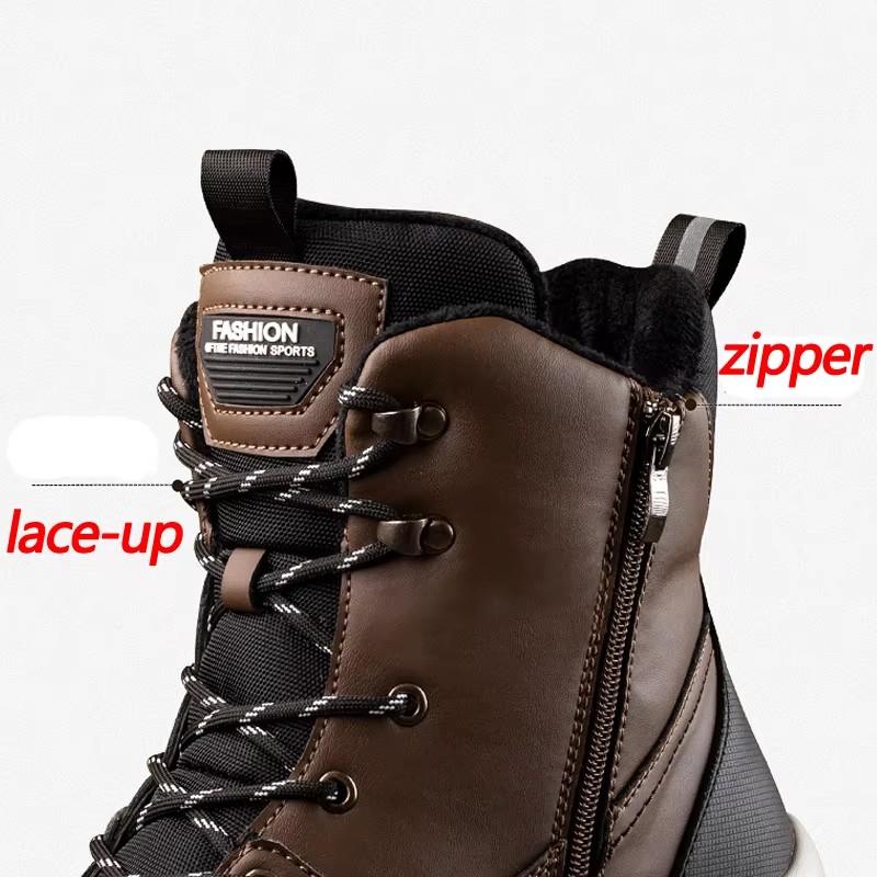 Divatos Férfi Csizmák Meleg Plüss Hócsizmák Új Téli Csizmák Kültéri Taktikai Csizmák Pamutcipők Vízálló Túracipők