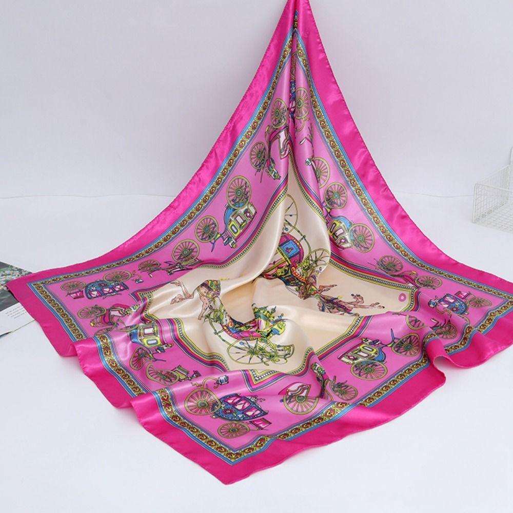 

Полиэстер Материал Градиент Шаль Цветочный Принт Нашейный Шарф Классический Напечатанный Квадратный Шарф Женский 4