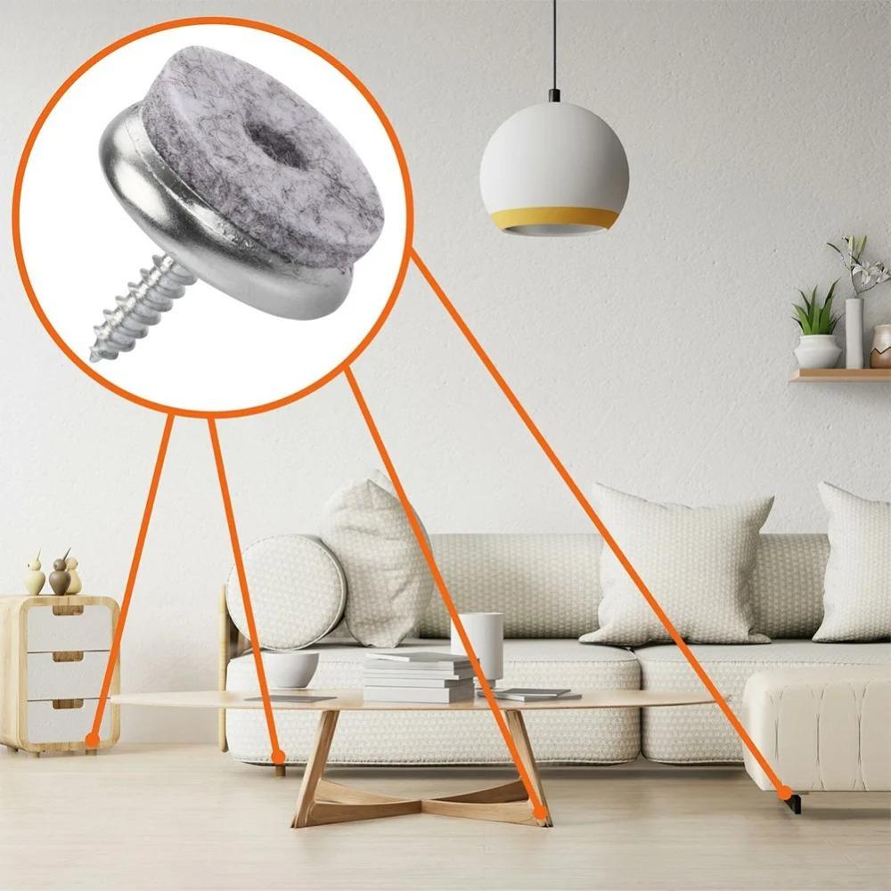 10pcs/set Metal Anti-slip Mat Round Shape Floor Protectors Feet Legs Pads Household Chair Fittings