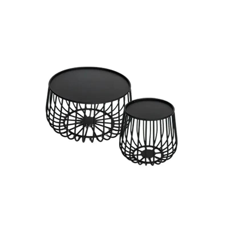 Masă de cafea nordică din fier, simplă, modernă, rotundă, combinată, masă de cafea mică, stil industrial, masă laterală creativă