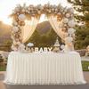 Ivory Tulle Table Skirts for Rectangle Tables 8ft 6ft 4ft  for Wedding Party Birthday Baby Shower Cake Event Dessert Tablecloth