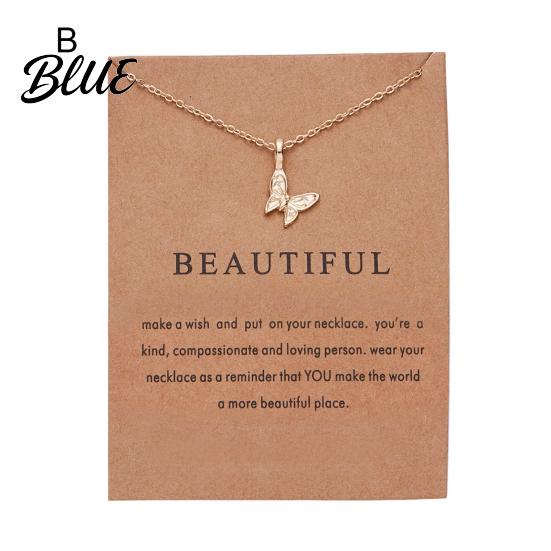 Blessing Pendant Necklace Gold Choker for Women Sun/Butterfly/Owl/Bird Gift Sisters