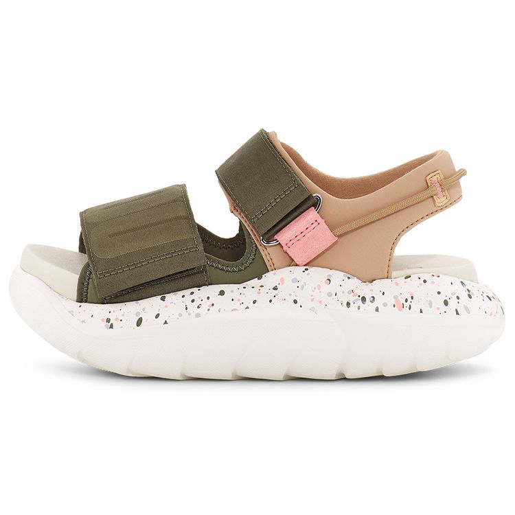 UGG La Cloud Series Double Layer Leather Fabric Comfortable Breathable Thick Sole Sandals Women sandals Dark-Olive 1125103-BTOL 37