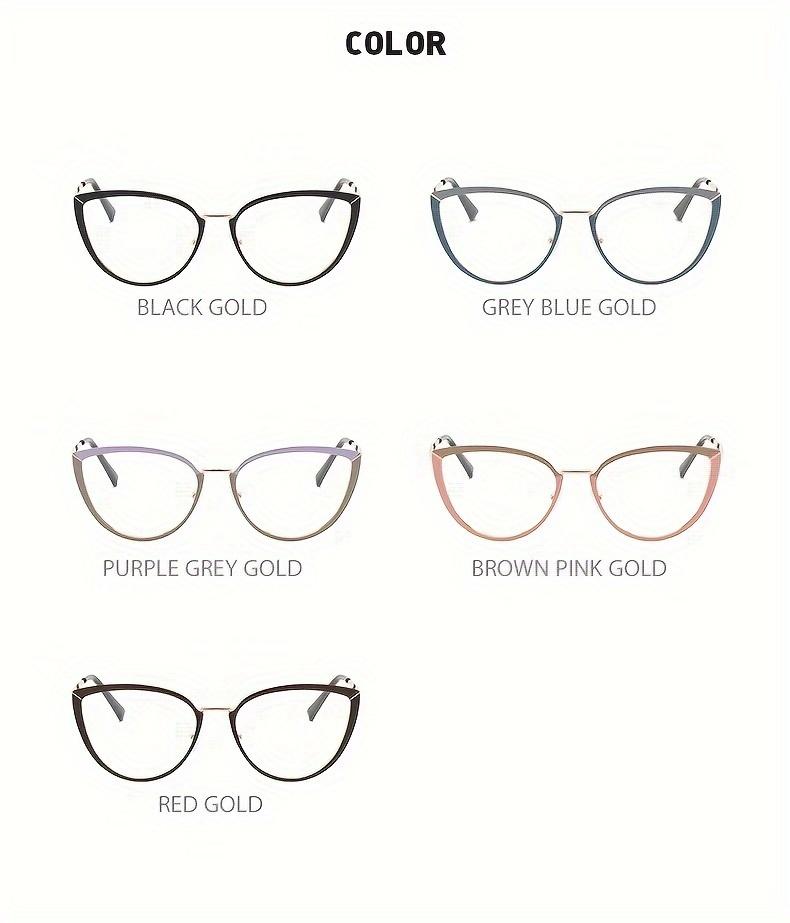 1Pcs 1 New High-End Elegant Personalized Anti Blue Light Glasses Metal Cat Eyes Frame Women'S Fashionable Glasses