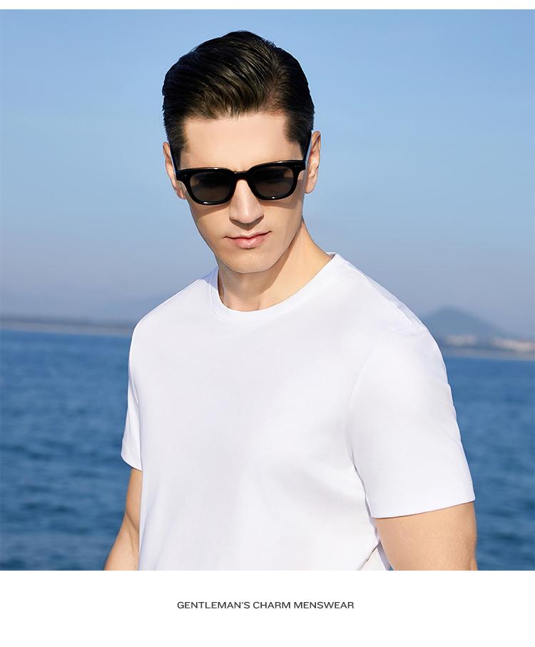 Summer Round Neck Short-Sleeved T-Shirt with Mulberry Silk