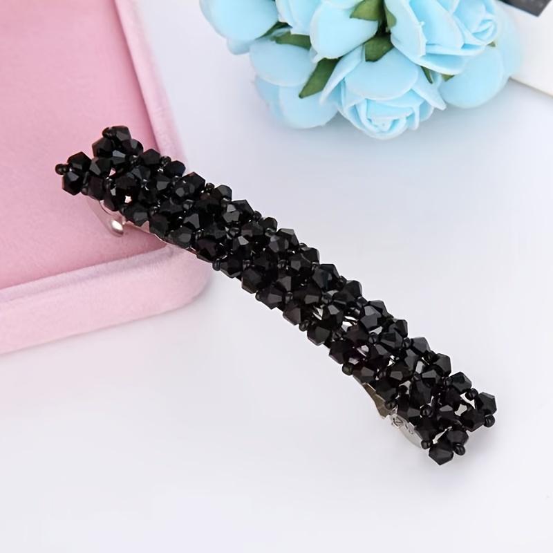 Elegant Crystal Rectangle Hair Clip Golden Metal Barrette Hairpin Hair Accessories