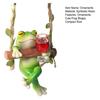 Frog On A Swing Ornament Compact Resin with Hemp Rope Hanging Decor Relaxing Garden Table Decorations for Indoor