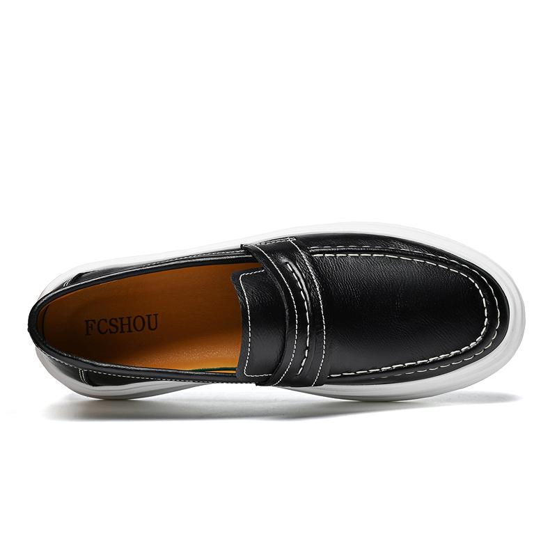 Fashion 2025 Vintage Top Layer Genuine Leather Thick Bottom Non-Slip Loafers Breathable Driving Design Casual Cowhide Shoes for Men