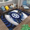 Blue and Black Inter Milan Logo Carpet with Stars Design Suitable for Use As an Anti-slip for Living Room Bedroom Sofas