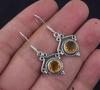 Solid 925 Sterling Silver Citrine Gemstone Drop Earrings Women Boho Earrings Gift For Her Anniversary Gift For Her