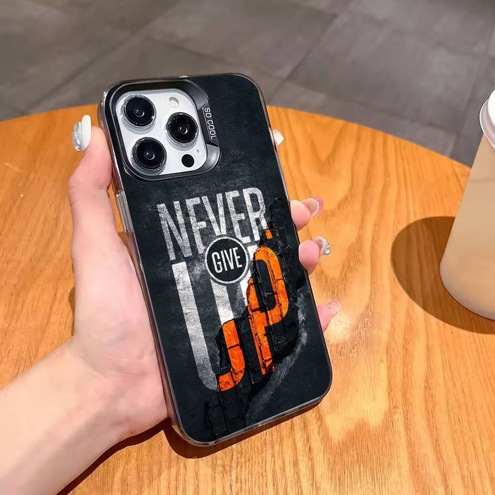 M-Motivate yourself to never give up Phone Case For iPhone17,16,15,14,13,12,11,Pro,MAX Gray Matte Silicone Black Cover