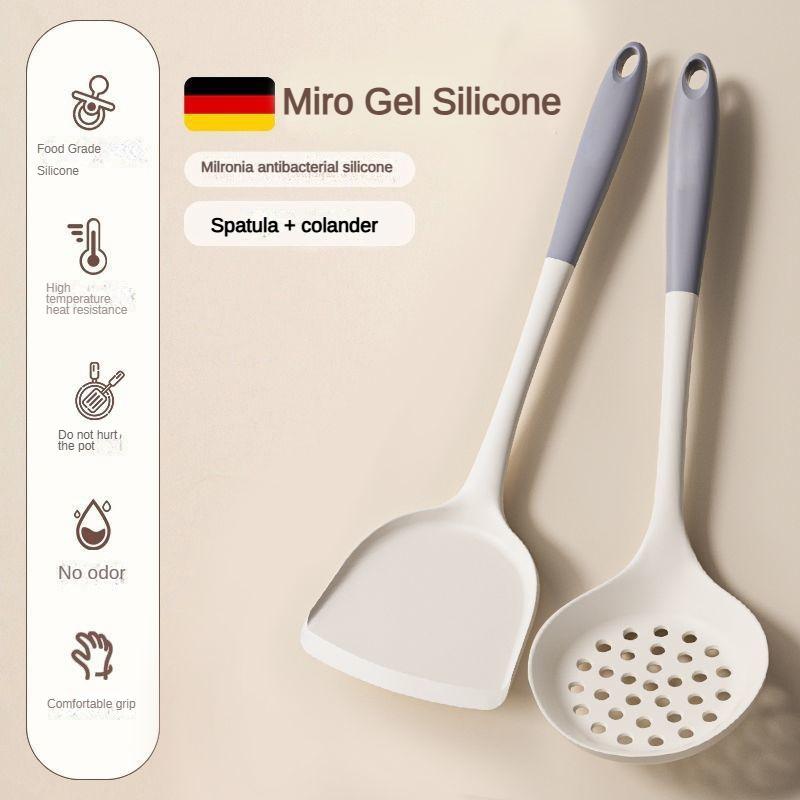 1/2/3/4set Grey white silicone spatula soup spoon set non-stick pan cooking tools kitchen cooking kit