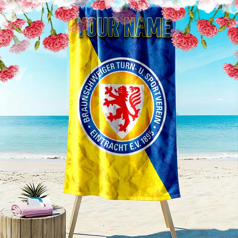 Personalisierter Eintracht Braunschweig Print Strandtuch, Großes Weiches Schnelltrocknendes Handtuch für Strand Camping Schwimmen 70cmx140cm(27x55inch) blue