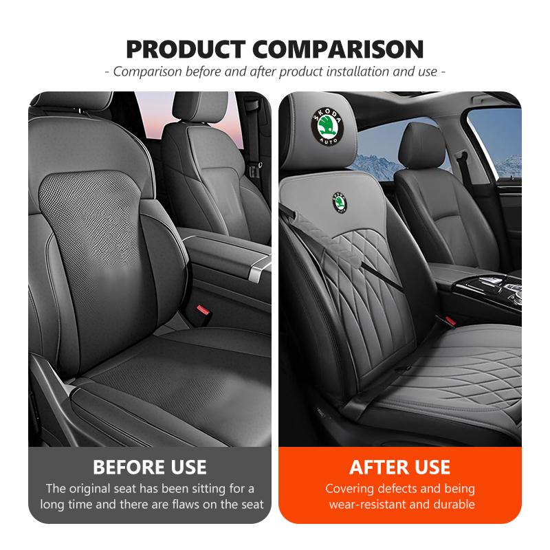 AAABT1 For Skoda Car Seat Cover Front Rear Cushion Breathable Protector Mat Kamiq Karoq Octavia 2 3 Rapid Scala Kami Fabia VII VRS