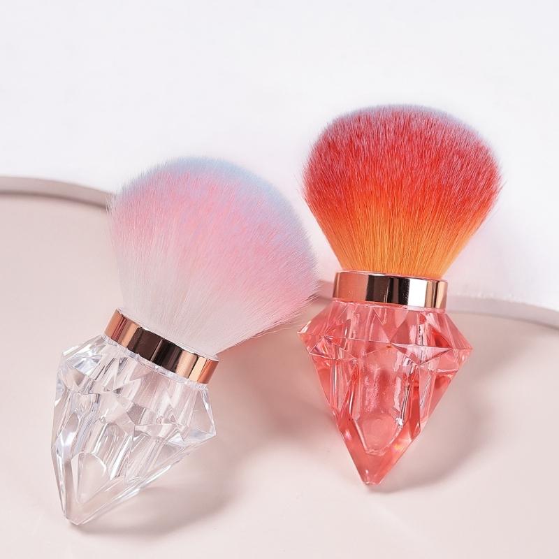Multipurpose Nail Powder Remover Brush for Home Salon Use Nail Art Dust Brush with Crystal Shape Handle Makeup Brushes