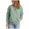 Locker Damen Freizeit Ärmel Lang Sweatshirt Jacke Oberteil Tasche Mantel