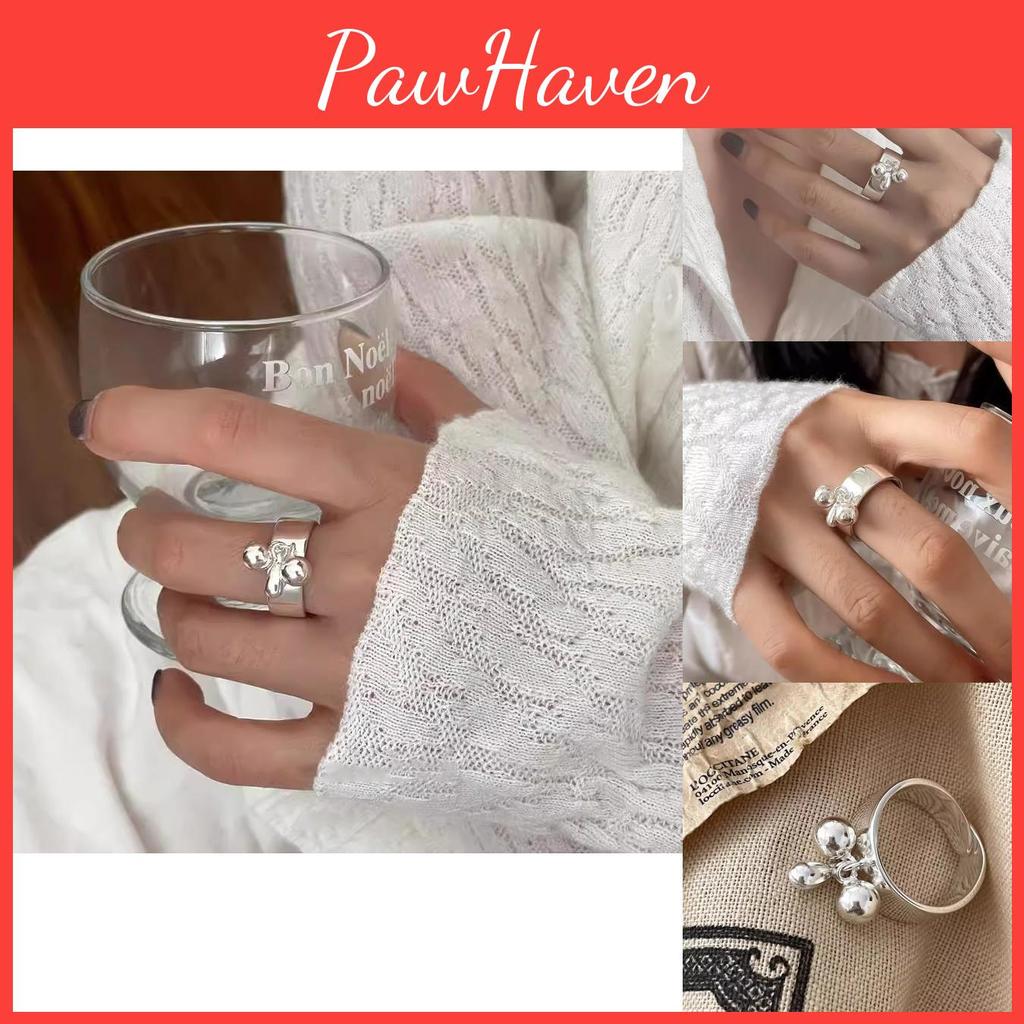 Vintage Inspired Irregular Beaded Ring For Women Copper Adjustable Open Design Chic And Stylish