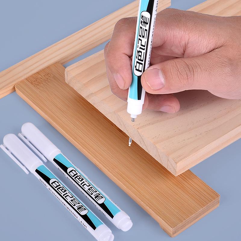 Odorless White Water-Based Fine Tip Marker for Black Card, Fade-Resistant Graffiti and Tire Highlighting