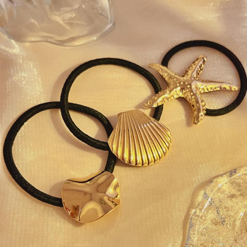 Elegant Starfish Shell Stainless Steel Elastic Hair Tie
