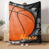 Custom Name Basketball Theme Printed Blanket - Perfect for Couch, Bed, Travel & Outdoor Use | Machine Washable, Cozy & Durable.