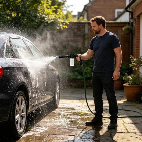 High Pressure Hose Nozzle Car Wash Hose Nozzle Foam Cannon Garden Hose Nozzle for Car Washing Outdoor Yard