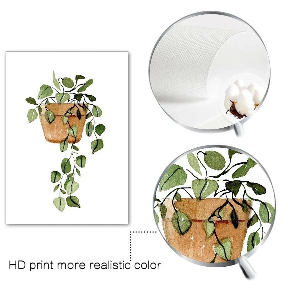 Cactus Tigre Pilan Monstera Piante Verdi Arte Murale Poster Nordici Pittura su Tela E Stampe Immagini da Parete Per Arredamento Soggiorno