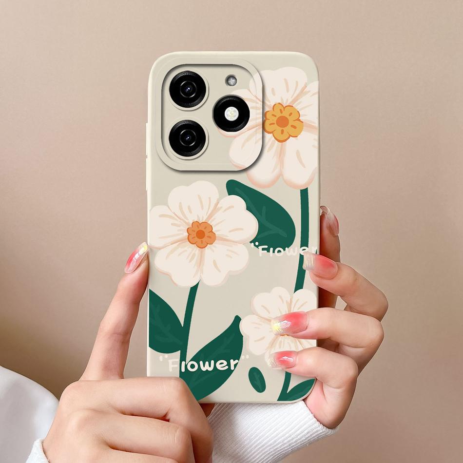 Case For Tecno Spark 20 20C Astronaut Soft Liquid Silicone Lens Protection Durable Back Cover For Tecno Spark20 20 C Phone Shell