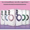 Magsafe Transparent Ring Wireless Charge Magnetic Cover Case for Samsung Galaxy S24 S23 Ultra Plus FE A55 A35 A15 A54 A34 A14 5G