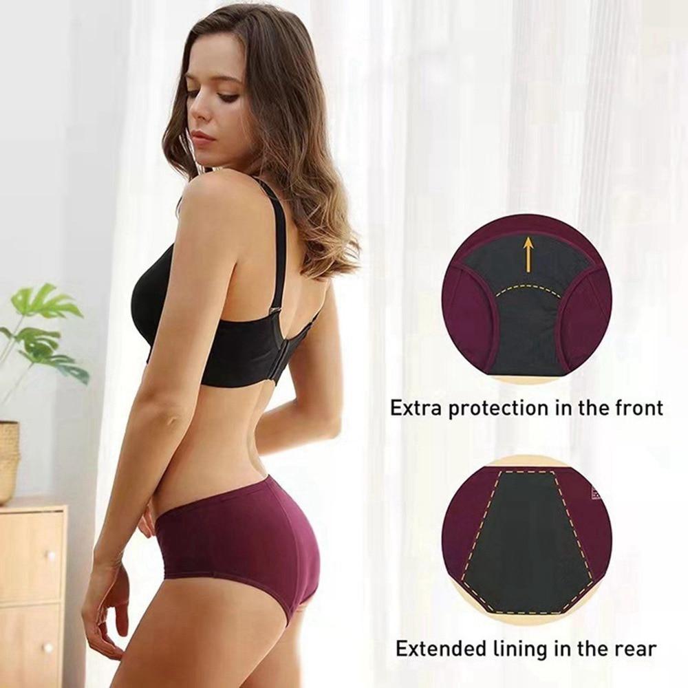 Sous-vêtements menstruels pour femmes, taille moyenne, en coton, culottes post-partum pour dames, filles, couverture complète, slips de couleur unie, slips extensibles