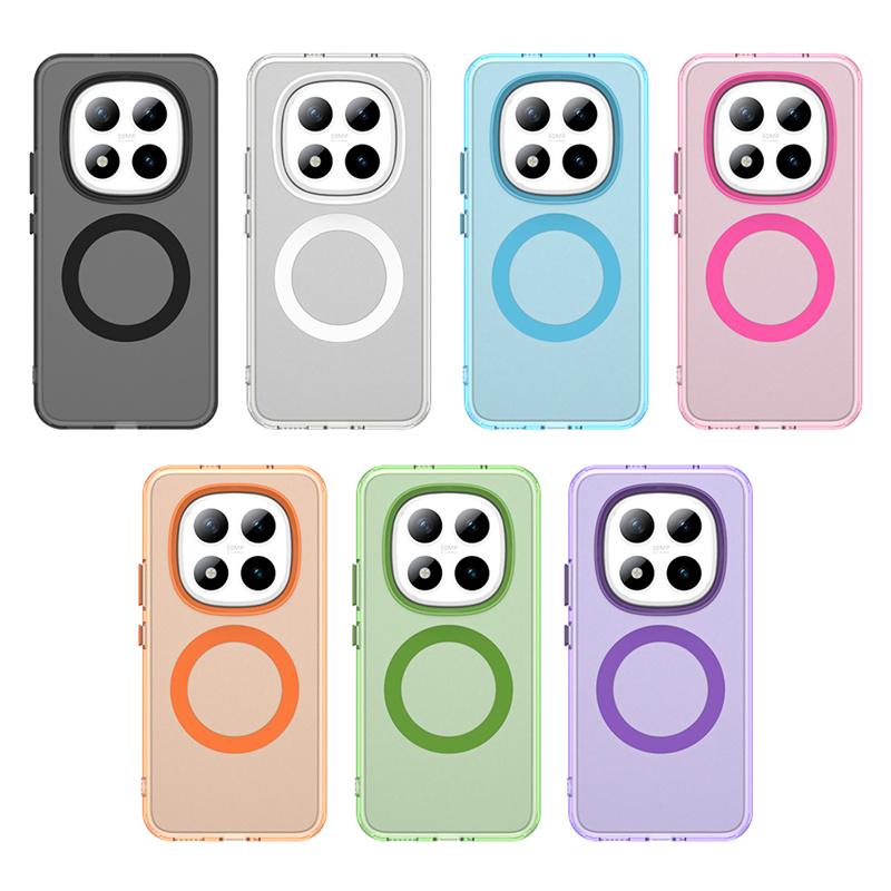 Magnetic Wireless Charging Case For Xiaomi Redmi Note 15 Pro 5G Pro+ Plus Fusion Cover Candy Colors Transparent Shell Fundas