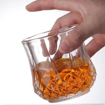 2pcs Set 310ml Creative Diamond Water Cup Coffee Cup Restaurant Iced Latte Coffee Cup Vintage Brandy Glass Transparent Drinkware