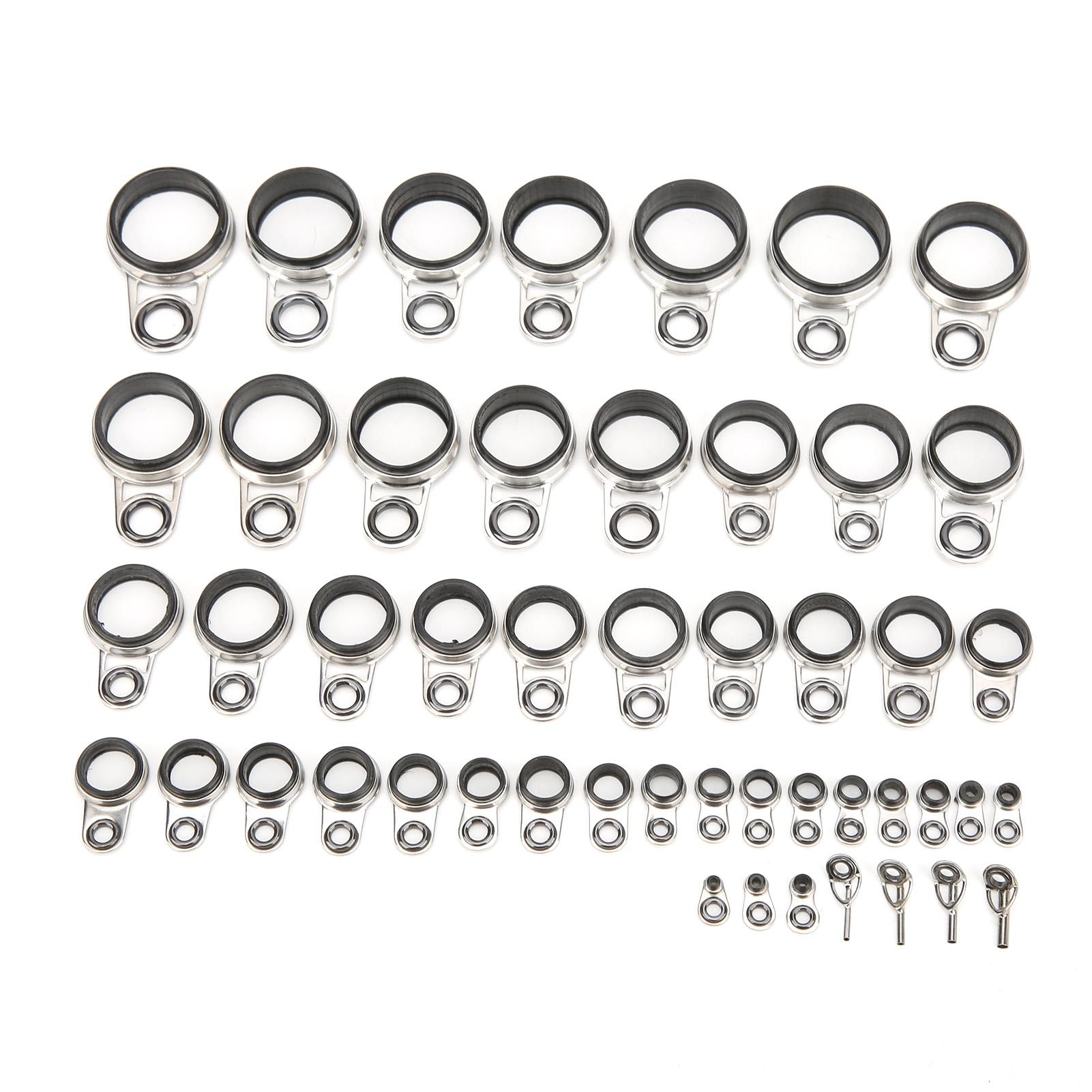 

49 in 1 Set Universal Rock Casting Tackle Fishing Rod Guides Line Rings Top Tips