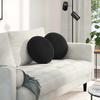 Seat Cushion Set 2 Pieces Black Ø 40 x 13 cm Velvet