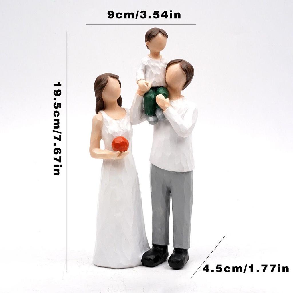 Nordic Style Creative Resin Family Figurines – Couple and Child Home Decor Ornament, Happy Family Sculpture Gift