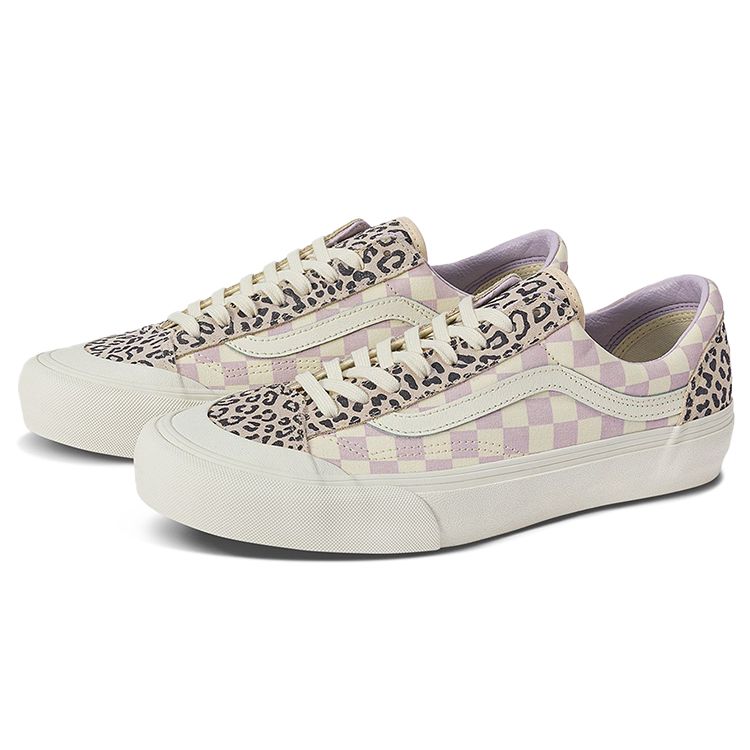 Vans Style 36 Decon SF Checkerboard Leopard Low-Top Skate Shoes Unisex Sneaker Purple White VN0A3ZCJANX