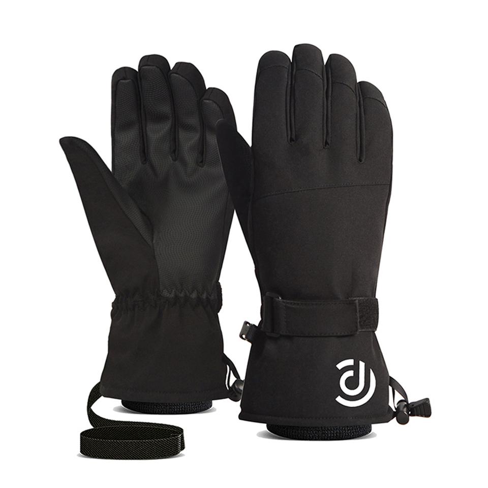 

Winter Ski Gloves Waterproof and Breathable Snow Hand Warming Gloves Cold Weathe Wrist Guard Riding Touch-Screen Work Gloves S чёрный