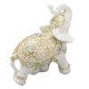 Elefantenstatue Weißes Harz Niedlich Fengshui Glück Reichtum Elefant Skulptur Ornament für Zuhause Eingangsbereich Bücherregal Schreibtisch Dekoration