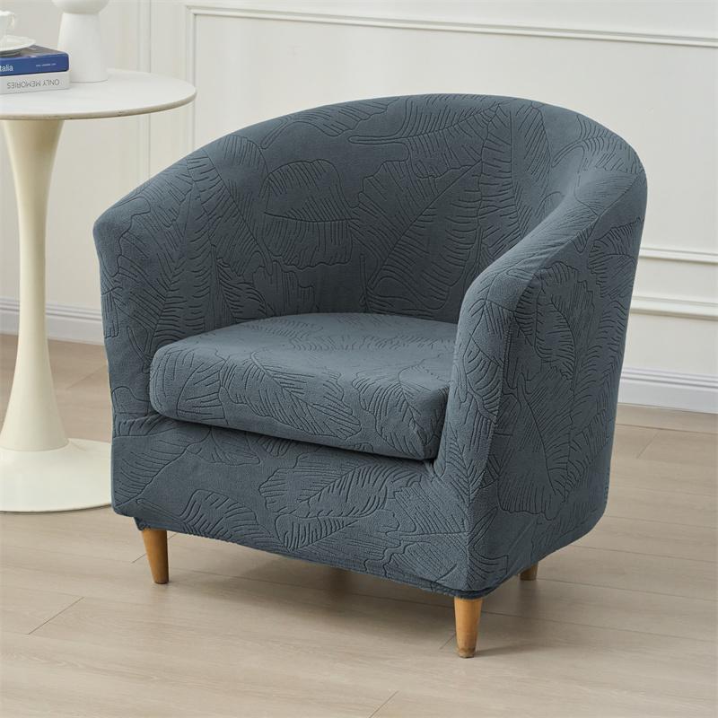 2pcs/set Jacquard Club Tub Chair Cover Elastic Single Armchair Protective Case Pet-friendly Couch Cover with Cushion Cover Home