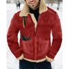 New Fur Integrated Men's Coat Thickened Lamb Wool Medium and Long Imitation Leather Velvet Jacket